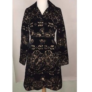 Anthropologie Laced Velvet Coat Plenty